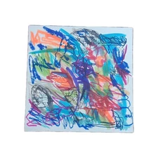 Original Drawing Painting Outsider Art Brut Surreal Mixed Media Decor Signed 