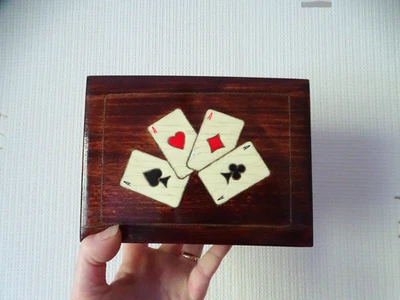 2 jeux 54 cartes GRIMAUD neufs sous blister coffret bois decor carte à jouer - Photo 1/4