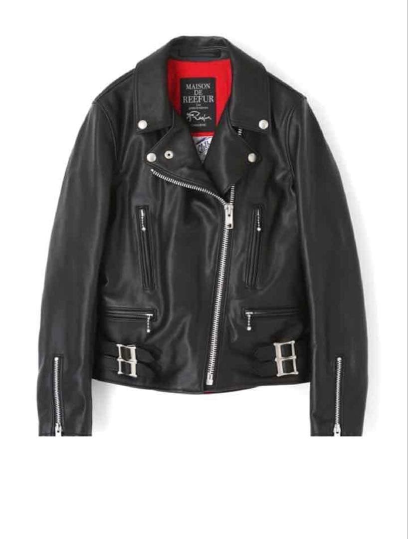 Maison de Reefur British Leather Rider Jacket M Black - Gem