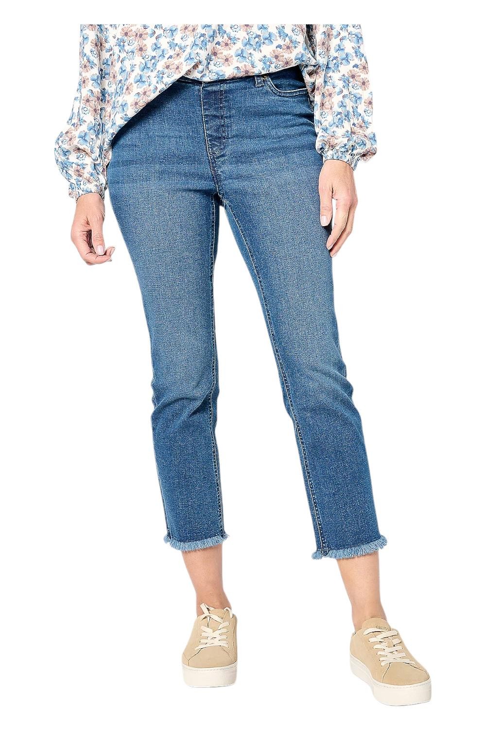 Denim & Co. Женские легкие эластичные джинсы с прямыми штанинами MedWsh