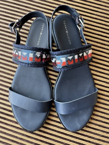T O M M Y H I L F I G E R Sandalen Gr.40 getragen 📸 - Bild 5 von 8
