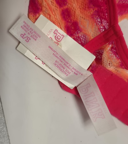 Neu S Pink von Victoria's Secret BH Sunset Pink Mehrfarbig Racerback Spitze   - Bild 5 von 5