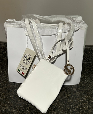 NWT Authentic Valentino Orlandi White/Gold Tote Bag & Wallet/Coin