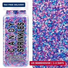 Mermaid Pastel Sanding Sugar Sprinkles, 4.6 oz Edible Purple Sugar Crystals