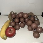 Vintage Rubber Fruit Lot Banana Apple & Grapes Display Kitchen Decor 50s–70s MCM