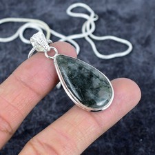 Indian Moss Agate Gemstone 925 Sterling Silver Jewelry Pendant 1.89