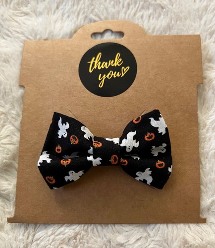 Halloween Spooky Ghosts Pumpkins Hair Bow Clip 3” Baby Girls Toddler Handmade