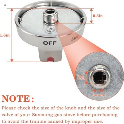 DG64-00473A High - Strength Steel Stove Knobs Replacement for SAM-Sung Gas Ra...