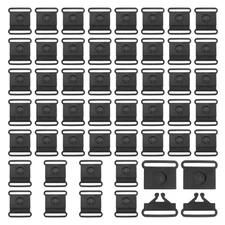 Plastic Safety Breakaway Buckles 1 Inch(25mm), 50 Pack Webbing Buckle, Black