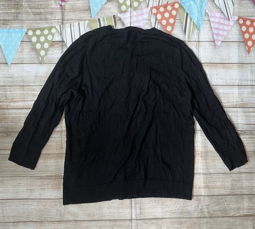SUÉTER TALBOTS TALLA L NEGRO ABOTONADO Con Apliques Flor - Imagen 2 de 3