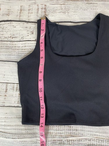 Mono B Sports Bra Size Medium Lycra Sport Black Ribbed - Picture 5 of 5
