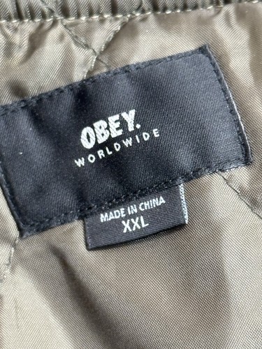 Obey Mens Singford Insulated Hooded Parka Jacket Olive Green Size XXL - Picture 3 of 6