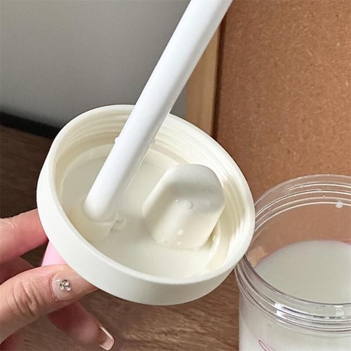 Plastic Water Bottle Bowknot Plastic Cups Cup With Lid Straw Juice Milk - Picture 5 of 19