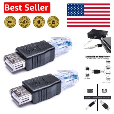 Black Ethernet to USB Converter - 2PK for ADSL Modems & Telephony Functions