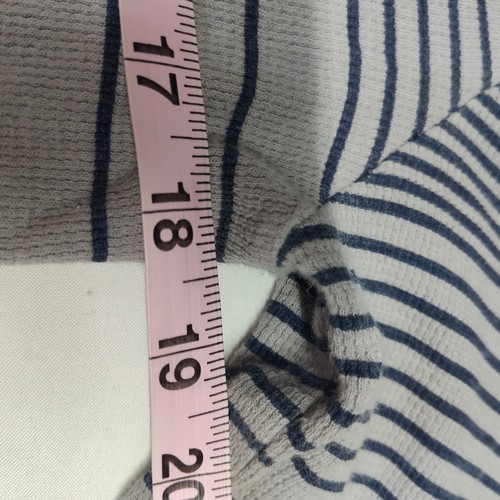 Guess med shirt striped grey blue waffle knit preppy casual shirt L sleeve - Picture 8 of 9