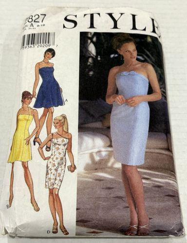Style Sewing Pattern 2827 Misses Summer Dress Size A or 8-18 Cut Vtg 1990's