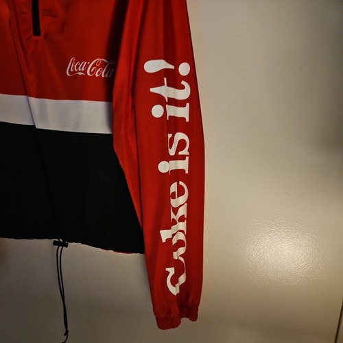 Coca-Cola Retro Windbreaker Jacket Coke Is It! Size M - Picture 2 of 4