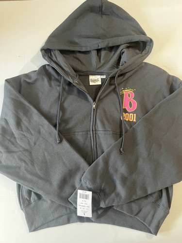 BRATZ schwarzer Reißverschluss Y2K bauchfreier Hoodie Damen Junior Größe M Mädchen Leidenschaft Mode 2001 - Bild 5 von 7