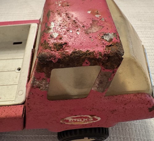Vintage 1970s 1980s Tonka Pink Pressed Steel Metal 9” Pickup Truck - Picture 4 of 9