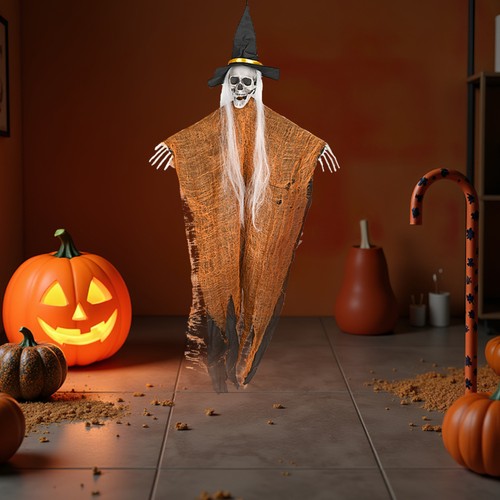  2 Stück Geist hängende Requisiten fliegendes Skelett Hof Halloween Terrasse Dekorationen - Bild 8 von 12