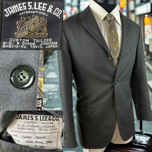 James S Lee & Co. Tokyo Japan Suit Coat Blazer 36R Vintage 1966 *Full Canvas - Picture 1 of 22
