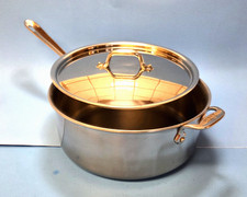6 QT ALL CLAD ALUMINUM / STAINLESS SAUCE PAN STAINLESS W/LID -HOME / RESTAURANT