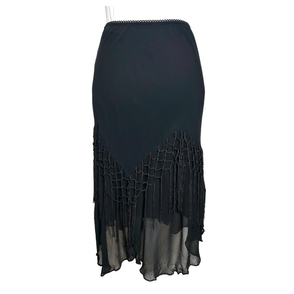 Falda Lola P Balletcore S Negra Crochet Flecos Fairycore Whimsigoth Pull On Foto 3 de 4