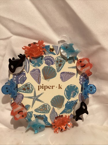 Mini pinzas para el cabello con garra Piper K Sealife paquete de 10 pulpo ballena tiburón cangrejo pez - Imagen 2 de 4