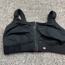 Shefit Ultimate Sports Bra Womens Black Front Zip High Impact Adjustable Support