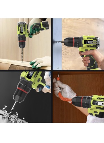 16.8V Cordless Drills, Battery Drill with 2*2000mAh Batteries, 50N.m Max Hammer - Picture 8 of 9