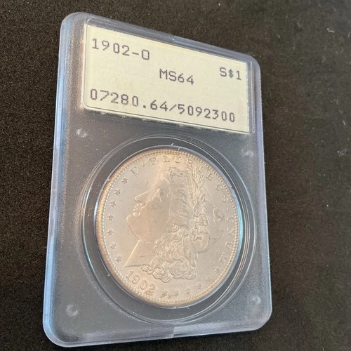 1902 O Morgan Dollar PCGS MS64 Rattler Holders
