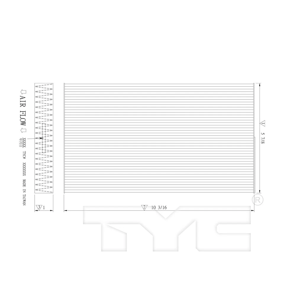 Filtro de aire de cabina TYC 800134P para 09-11 Hyundai Azera Sonata Foto 3 de 4