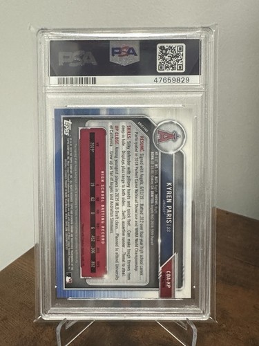 KYREN PARIS 2019 BOWMAN DRAFT REFRACTOR CROMADO AUTOMÁTICO 147/499 PSA 10 GEMA COMO NUEVO - Imagen 2 de 4