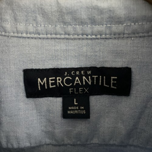 J.Crew Mercantile Flex Men Size LARGE Blue Button Down Shirt Long Sleeve - Picture 3 of 4