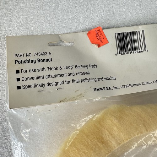 Makita Polishing Bonnet Part 743403-A 7” Hook And Loop Pad NEW - Picture 5 of 5
