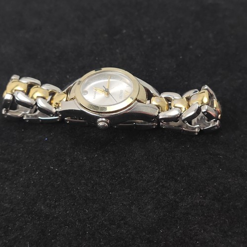 Guess Waterpro Womens Watch Silver Dial Running Silver Band Gold Accents 6" - Picture 8 of 13