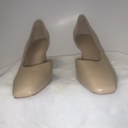 NEW $350 VINCE Tiana Point-Toe Leather Pumps Heels Cappuccino Tan D’Orsay 7.5 - Picture 8 of 17