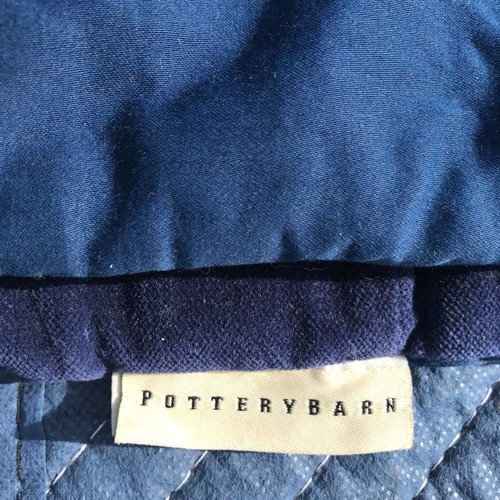 Pottery Barn Queen Navy Blue Cotton Velvet Quilt 105 X 88 - Picture 2 of 10