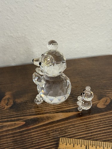 Swarovski Teddy Bear Crystal Figurine Large With Small Baby Bear - Picture 2 of 6