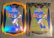 2020 Select Saquon Barkley Orange Prizm Die Cut + Base #115 Premier Level Eagles