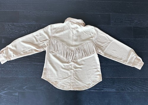 Vintage Willowbend Western Fringe Shirt Men’s Medium Tan Long Sleeve Made In USA - Picture 2 of 7