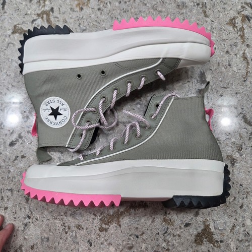 Converse Run Star Hike Hi Top Sneakers Women's Size 10 Olive Pink Platform - Picture 1 of 12