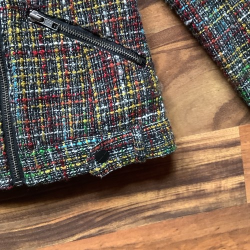 Blazer/giacca Coldwater Creek taglia 10 a forma di tweed con zip davanti - Foto 7 di 10