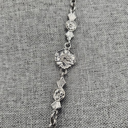 Vintage Gift Medaillon Anhänger Halskette viktorianisches Revival Zinnoptik Kamee 32 Zoll - Bild 4 von 12