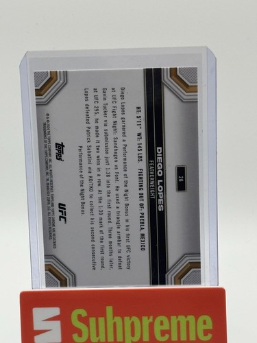 2024 Topps Chrome UFC Diego Lopez RC #26 - Bild 2 von 2
