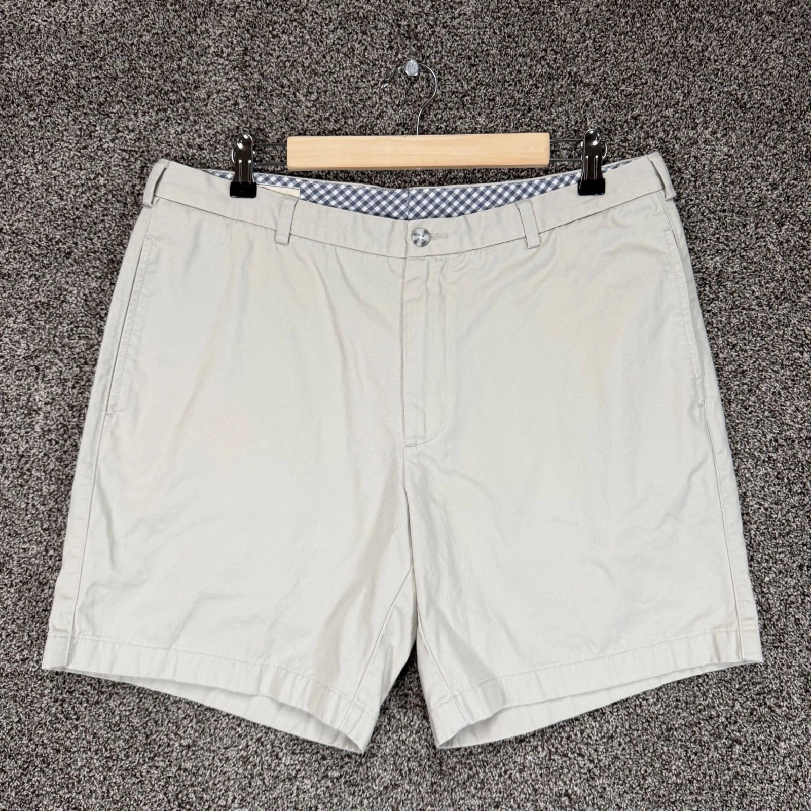 Onward Reserve Shorts Mens 34x7 Stone Beige Cotton Chino Preppy