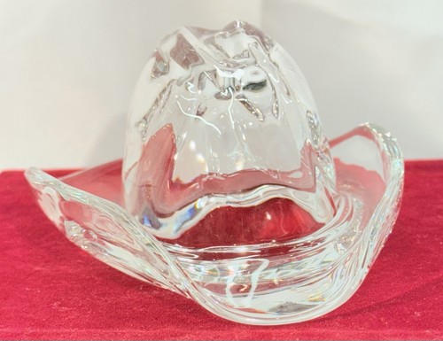 Crystal paperweight titled 'Cowboy Hat' by Ralph Lauren