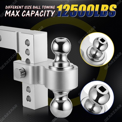 2" Receiver 6" Drop/Rise Adjustable Tow Hitch Dual Ball Mount Trailer 18500 lbs - Picture 6 of 7