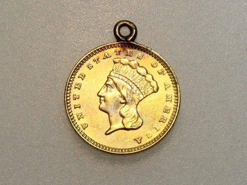 $1 INDIAN PRINCESS HEAD GOLD COIN JEWELRY PIECE
