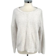 Studio B By Bobeau Womens White Textured Knit Sweater Size XL